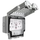 13A 2 Gang Weatherproof Double Outdoor RCD Switched DP Socket IP66 Grey ODSRCD1