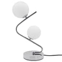 Modern Chrome Twin Opaque Frosted Glass Globe Table Lamp T506