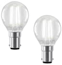 4w LED Filament Golf Ball Light Bulb B15 Cool White Clear Glass Pack Of 2