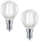 4w LED Filament Golf Ball Light Bulb E14 Cool White Clear Glass Pack Of 2