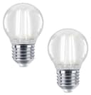 4w LED Filament Golf Ball Light Bulb E27 Cool White Clear Glass Pack of 2