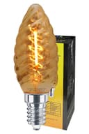 1w LED Twisted Candle E14 Vintage Light Bulb Smoke Glass 