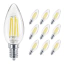 4W LED Candle Light Bulb Cool White 5000K Clear Glass E14 10 Pack