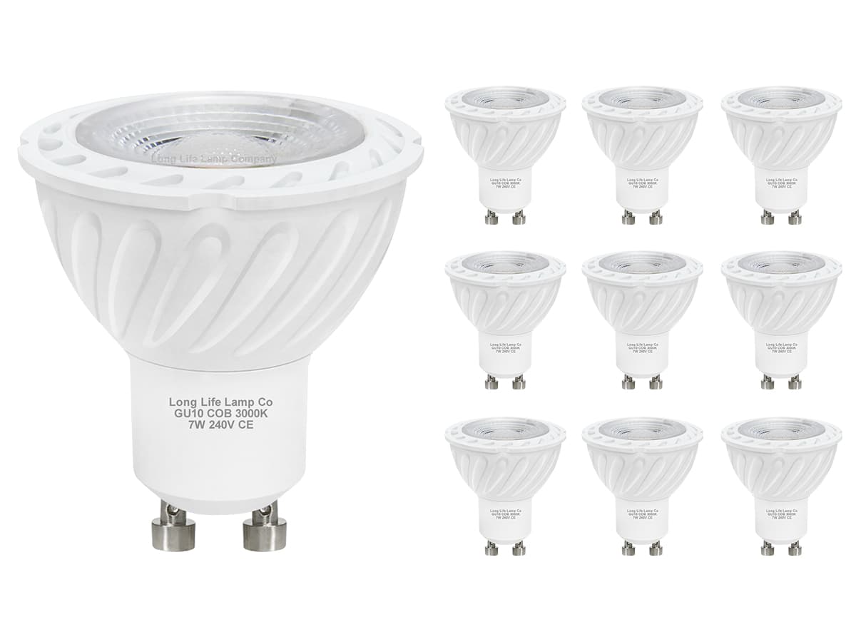 10 Pack 7w COB LED GU10 Replacement 65w Halogen Warm White