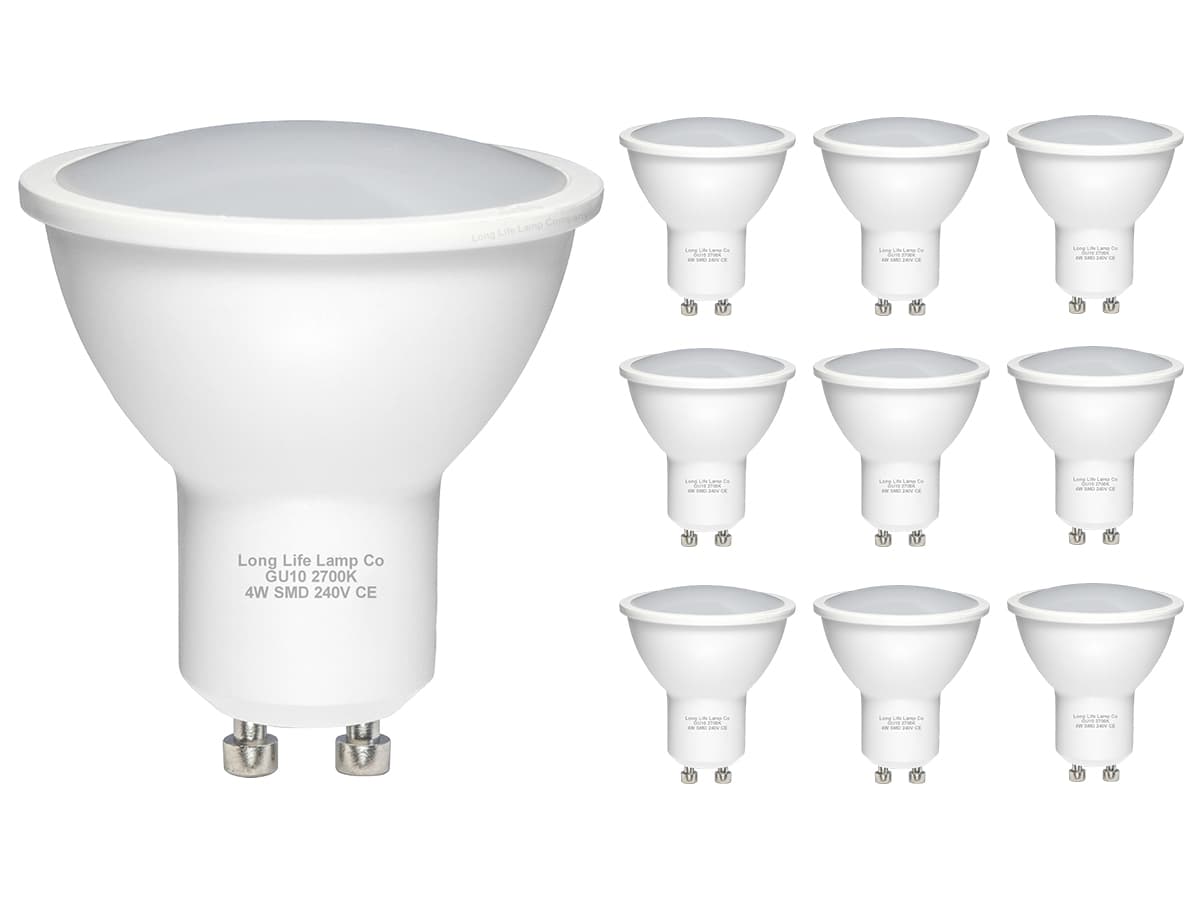 10 Pack 4w LED GU10 High Brightness Warm White