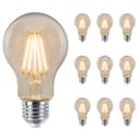 10 Pack Vintage 4W LED A60 Filament Light Bulb E27 Clear Glass Warm White 2500K
