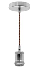 Industrial Vintage Ceiling Pendant Lamp Holder Chrome E27 Fitting
