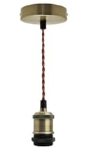 Industrial Vintage Ceiling Pendant Lamp Holder Brass E27 Fitting 