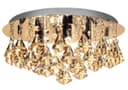 Modern Round Chandelier Ceiling Light Crystal Rain Droplet Reflective Silver Base 