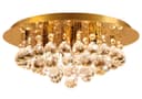 Gold Modern Round Chandelier Ceiling Light Crystal Droplets Gold Base 