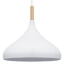 Metal Vintage White Ceiling Light Shade Retro Hanging Pendant Light Wood Fitting 