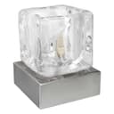 Ambient Glass Ice Cube Touch Dimmable Table Lamp Chrome Brush Satin Base with G9 Bulb 