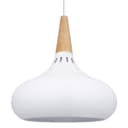 Metal Vintage White Ceiling Light Shade Dome Retro Hanging Pendant Light Wood Fitting 