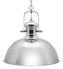 Industrial Retro Polished Chrome Pendant Ceiling Light Vintage Antique Dome Hanging Lamp Shade