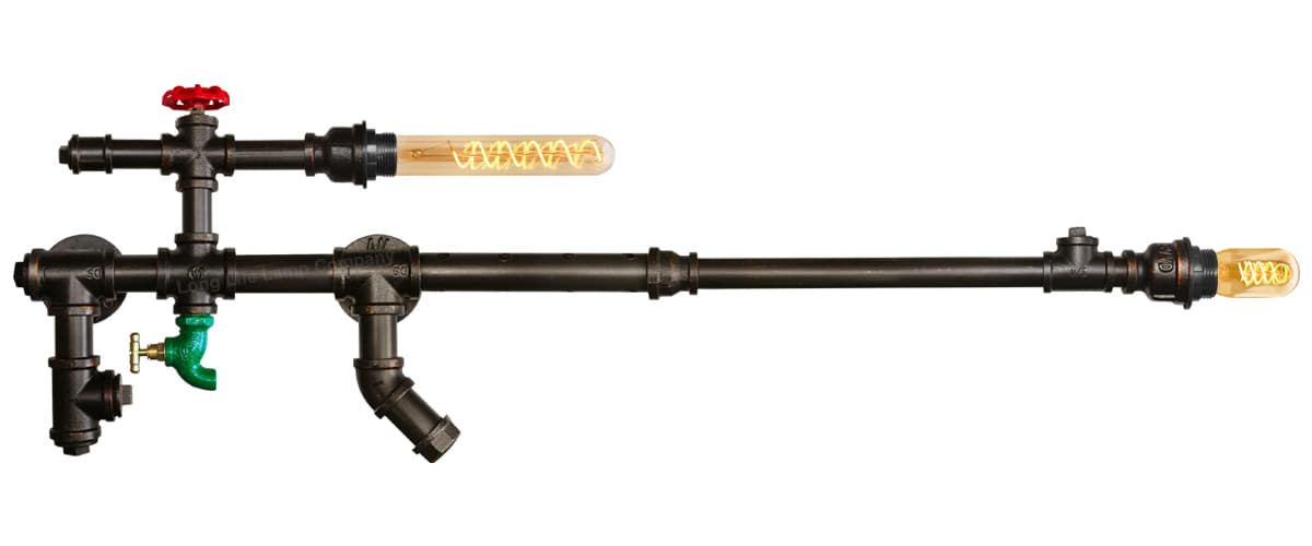 Industrial Steampunk Iron Rustic Vintage Water Pipe Tap Gun Shape Rifle M0158 with 2w T30 & 4w T45
