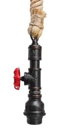 Industrial Water Pipe Vintage Ceiling Rope Pendant Light with Valve Tap M0168