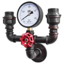 Twin Vintage Industrial Pipe Wall Light with Gauge Valve Tap M0190P 