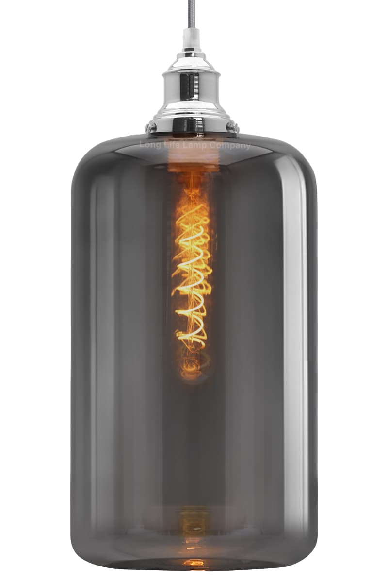 Modern Glass Smokey Grey Pendant Light M0208