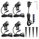 4 Pack Outdoor Garden LED Spike Lights Warm White 12v Low Voltage ZLCSK1WW