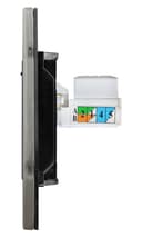 1 Gang Ethernet Port Data Socket CAT 5 Wall Plate Brushed Chrome Gloss N442DME