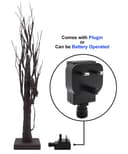 LED Indoor Christmas Brown Tree Miniature 60cm Mains And Battery Operated TREE01