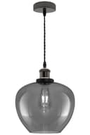 Modern Vintage Smoked Grey Glass Globe Pendant Lamp M0229