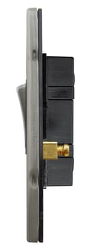 1 Gang Intermediate Single Light Switch Gloss Brush Chrome Screwless Plate N313DME 