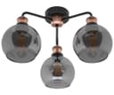Modern Grey Glass Ceiling Light 3 Globe Shades M0232