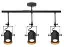 Industrial Retro GU10 Ceiling Spotlight Bar 3 Lamp Black Metal Adjustable Track Light Fitting 