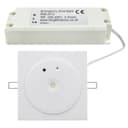 3w Recessed LED Emergency Ceiling Light Square Ultraslim Panel Maintained or Non-Maintained 180 Minutes EML04
