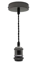 Industrial Vintage Ceiling Pendant Lamp Holder Black Nickel E27 Fitting M0219