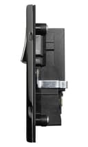 1 Gang USB Switch Socket 13A Twin Port Black Nickel Single Plug Wall Outlet N501GME
