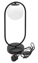 Modern Retro Opaque Globe Black Table Lamp H3008