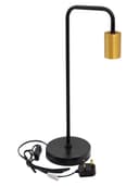 Retro Black Pipe Table Lamp Golden Holder H3009