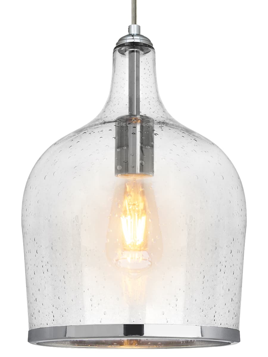 Modern Clear Transparent Glass Ceiling Pendant Shade Bell Bubble Effect H3022