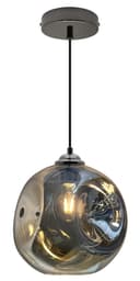 Modern Melting Glass Globe Ceiling Pendant Light Lava Shade Smoked Grey Black Nickel H3013