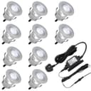 IP68 Outdoor LED Decking Lights 30mm Round Cool White 6500k 10 Kit DEC10CW