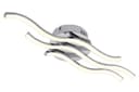 Modern LED Ceiling Chrome 3 Strip Light Warm White 20W Semi Flush H3015