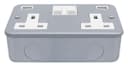 13 Amp Metal Clad Socket 2 Gang Switched Socket 250v with Dual USB Charger