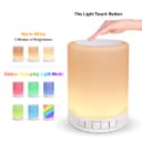 Portable LED Touch Dimmable Mood Lamp Speaker USB Rechargeable 6 Colour Changing Wireless Connection 