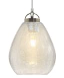 Ceiling Tear Drop Crackled Clear Glass Pendant Lamp Shade Retro Chrome Holder H3030