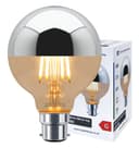 4w LED Crown Silver Light Bulb Mirror Top B22 Warm White
