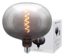 4w LED Glass Oval Smoked Grey Gradient Light Bulb Coil Spiral Filament Globe E27 1800K  GREYGOVAL