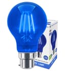 6W LED BLUE Light Bulb B22 Bayonet BC Glass A60