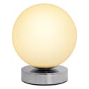 LED Globe Desk Lamp Chrome Base Bedside Ball Table Lamp Warm White H3003