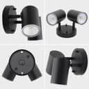 Modern 11W LED Outdoor Twin Garden Wall Light Black Warm White ZLC346B