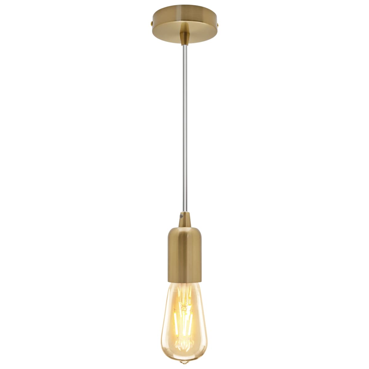 Ceiling Rose Pendant E27 Fitting Brass Flex Hanging Lamp Holder Kit K428