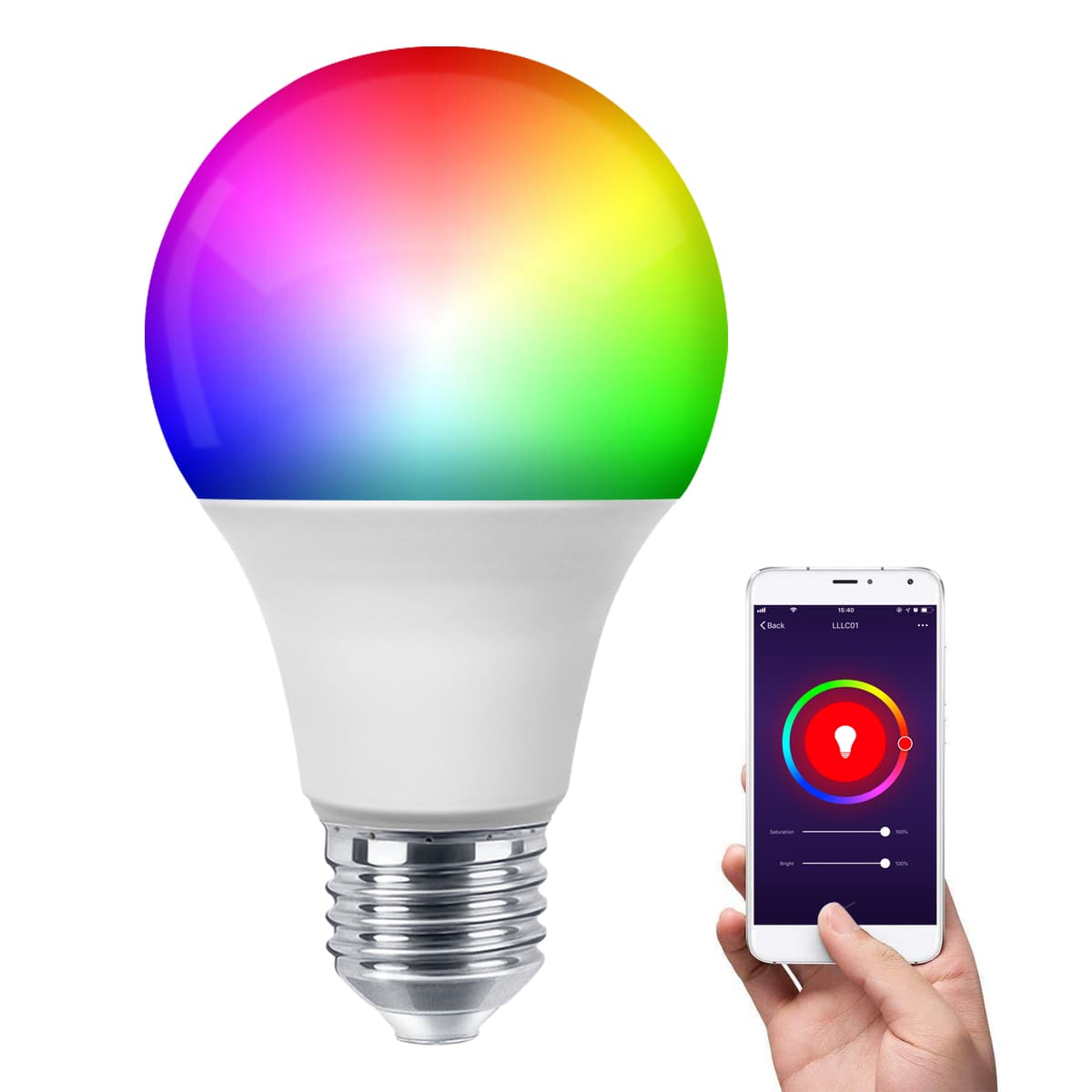 WiFi Smart Bulbs | 9W E27 LED Smart WiFi Light Bulb Colour Changing Mood Lamp