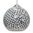 Globe Pendant Light Mosaic Glass Black and White Crackle Ceiling Lamp Shade H3012