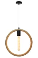 Vintage Industrial Ceiling Hemp Rope Round Pendant Light H3047